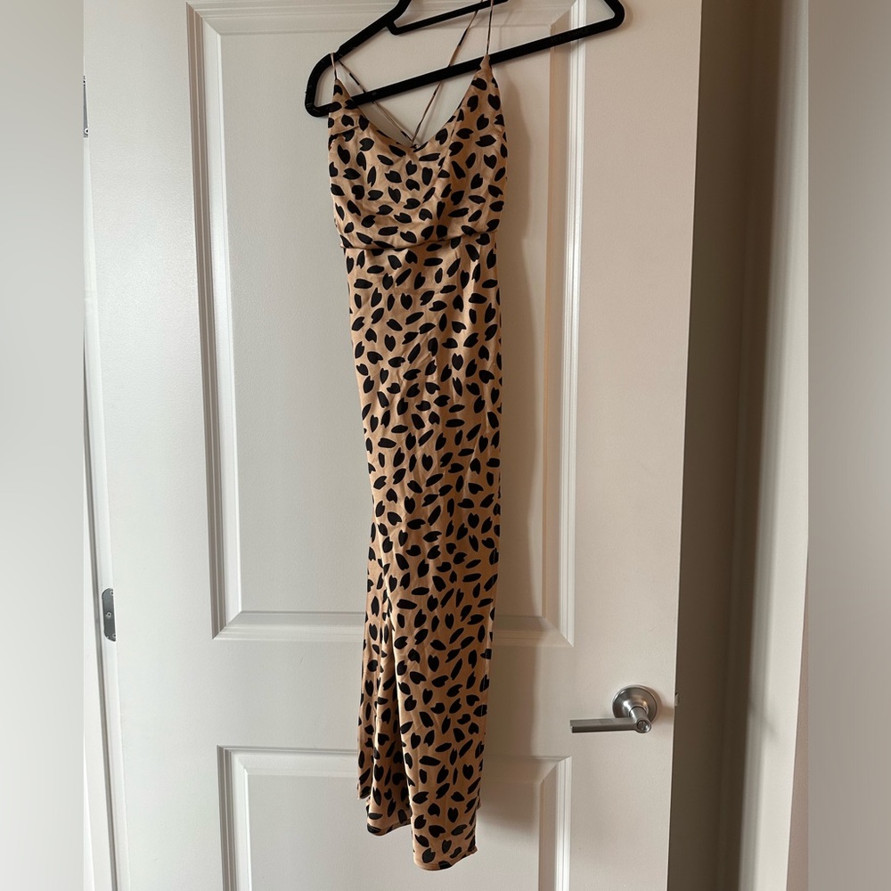 Abstract Animal Print Midi Dress